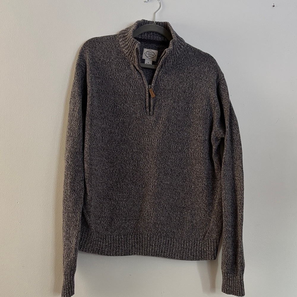 St. John's Bay Men's Charcoal Quarter zip Sweater